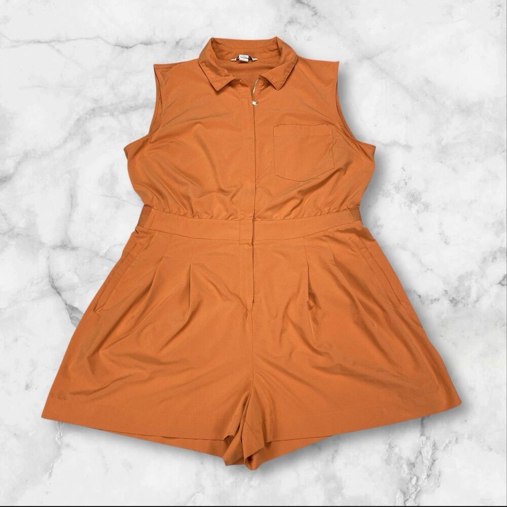 Athleta Brooklyn Orange Sleeveless Jumpsuit